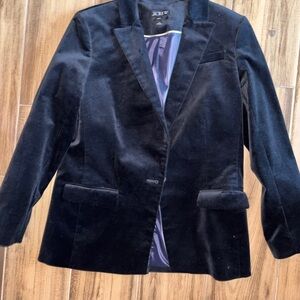 J. Crew Women's Elegant Black Velvet Blazer
